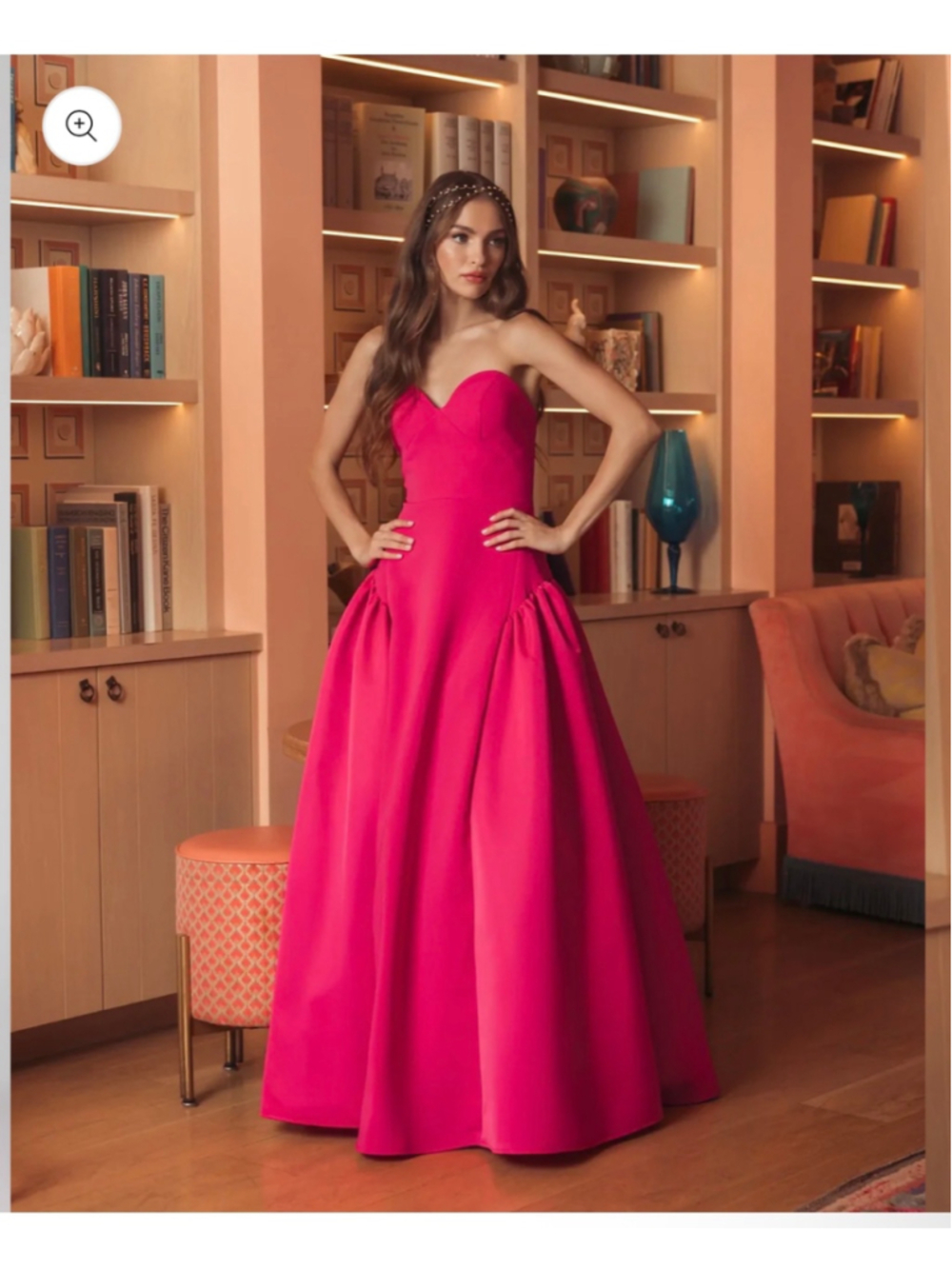 Women's Ieena for Mac Duggal Strapless Gown, Size 4, Pink - Picture 9 of 11